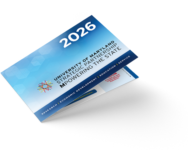 Photo of 2026 MPower brochure cover. Booklet opened slightly.